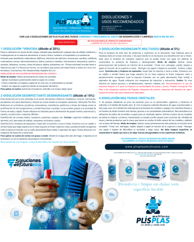 Pack 1 L – Desinfectante PLIS PLAS Multiusos Pro – Uso profesional (1 botella de 1 L + 2 pulverizadores)