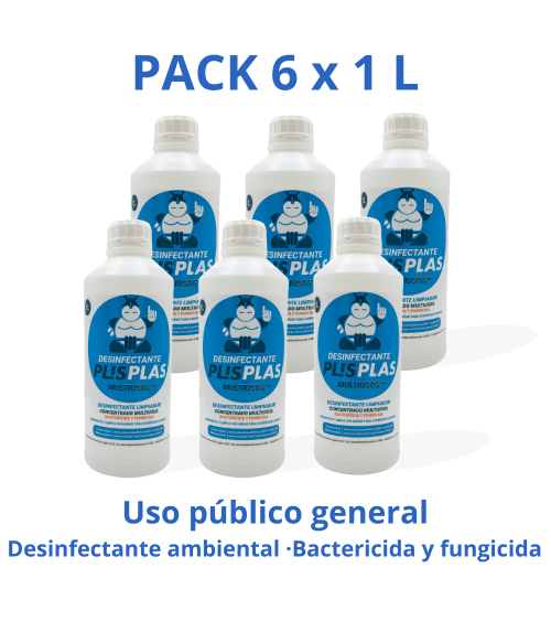 Pack 6 x 1 L Desinfectante Plis Plas Multiusos Pro uso público general bactericida y fungicida