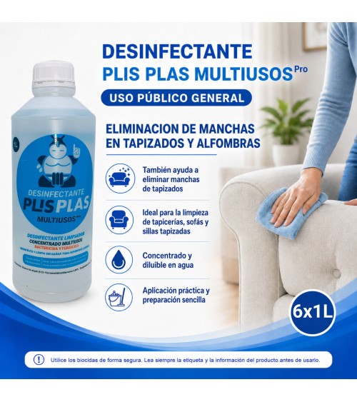 Limpieza de manchas en tapizados y alfombras con PLIS PLAS Multiusos Pro – Uso público general