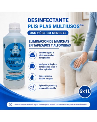 Limpieza de manchas en tapizados y alfombras con PLIS PLAS Multiusos Pro – Uso público general