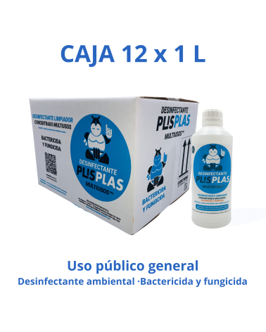 Caja de 12 botellas de 1 L de Desinfectante PLIS PLAS Multiusos Pro – Uso público general