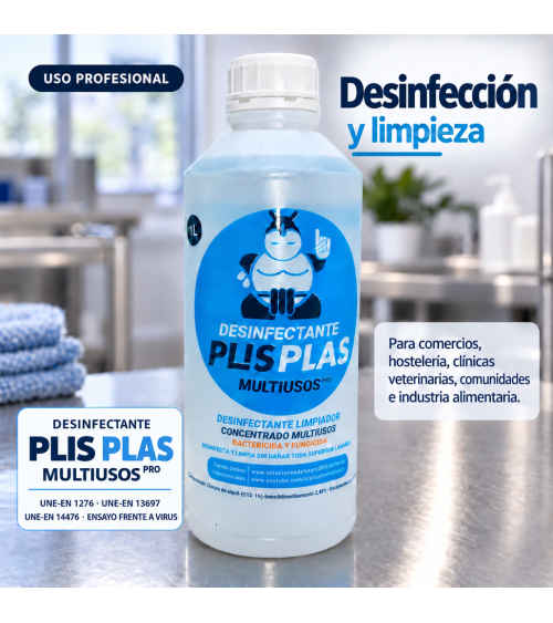 Desinfectante PLIS PLAS Multiusos Pro 1 L en entorno profesional