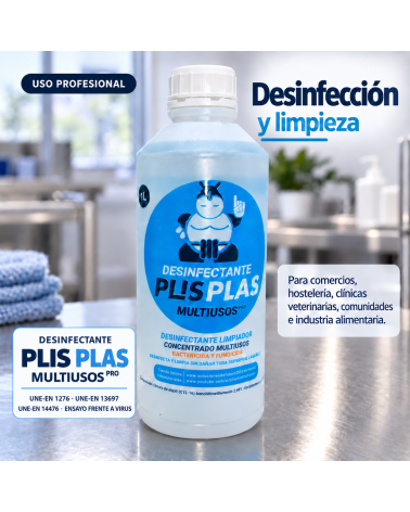 Desinfectante PLIS PLAS Multiusos Pro 1 L en entorno profesional