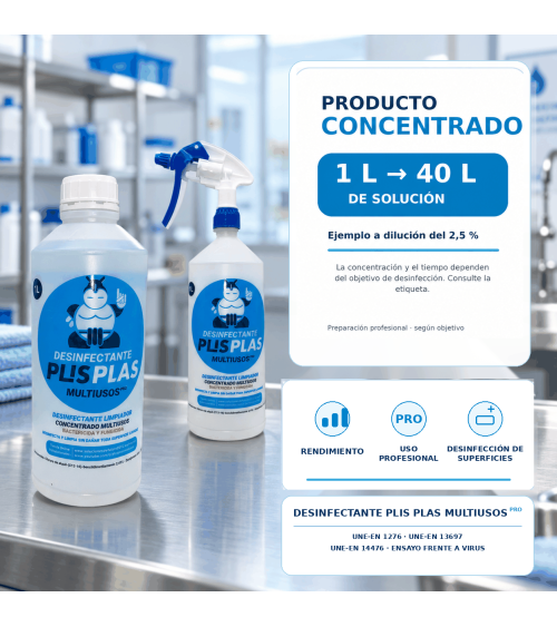 PLIS PLAS Multiusos Pro concentrado 1 L: rendimiento y preparación de solución