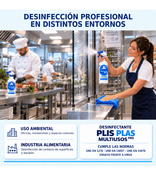 PLIS PLAS Multiusos Pro para desinfección profesional en distintos entornos