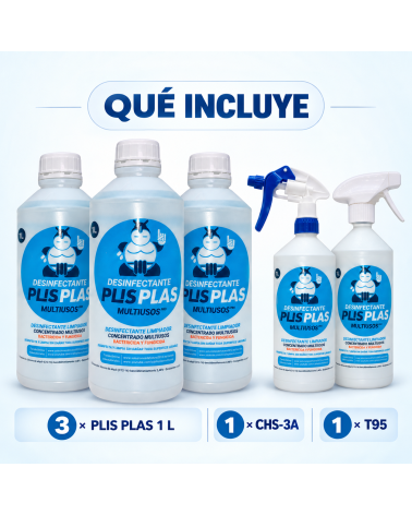 Contenido del pack PLIS PLAS Multiusos Pro 3 L para uso profesional