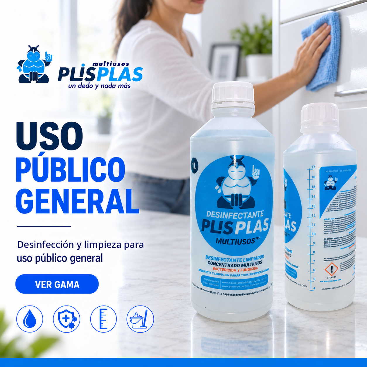 Desinfectante PLIS PLAS Multiusos Pro de uso público general